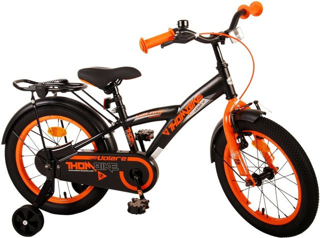 TPFSports Thombike Kinderfahrrad, 16 Zoll, Schwarz/Orange, Rücktritt + Handbremse - Bild 1