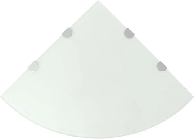 vidaXL Eckablage aus Glas in Weiß mit verchromten Halterungen B/T: 45 x 45 cm - Bild 1