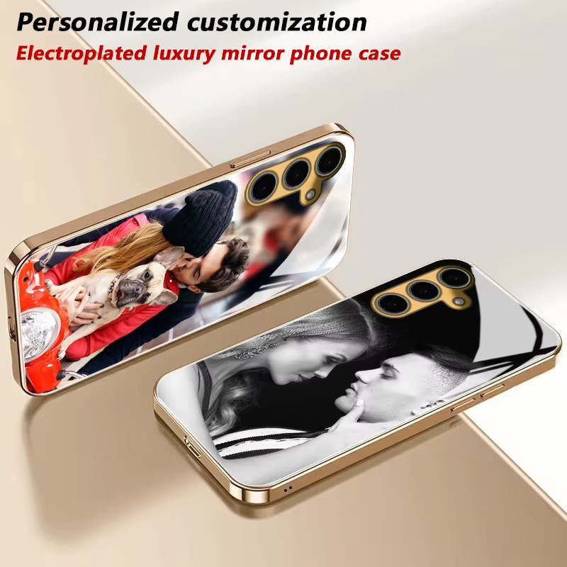 Personalisierte Fotospiegel-Handyhülle aus galvanisiertem Gold für Samsung Galaxy A56 A55 A54 A36 A35 A34 A16 A06 Serien - Bild 5