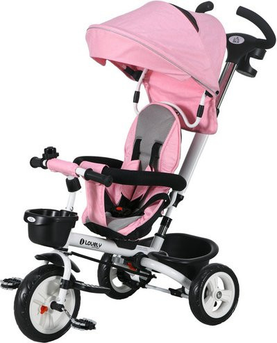 HOMCOM 6 in 1 Dreirad mit Schubstange und Sicherheitsgurt in Rosa, L x B x H: 112 x 50 x 104 cm - Bild 7