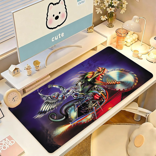 Rock Band J-Judas P-Priest Mauspad in Multicolour, große rutschfeste und wasserdichte Tastaturunterlage mit genähtem Rand für Gaming und Büro - Bild 1