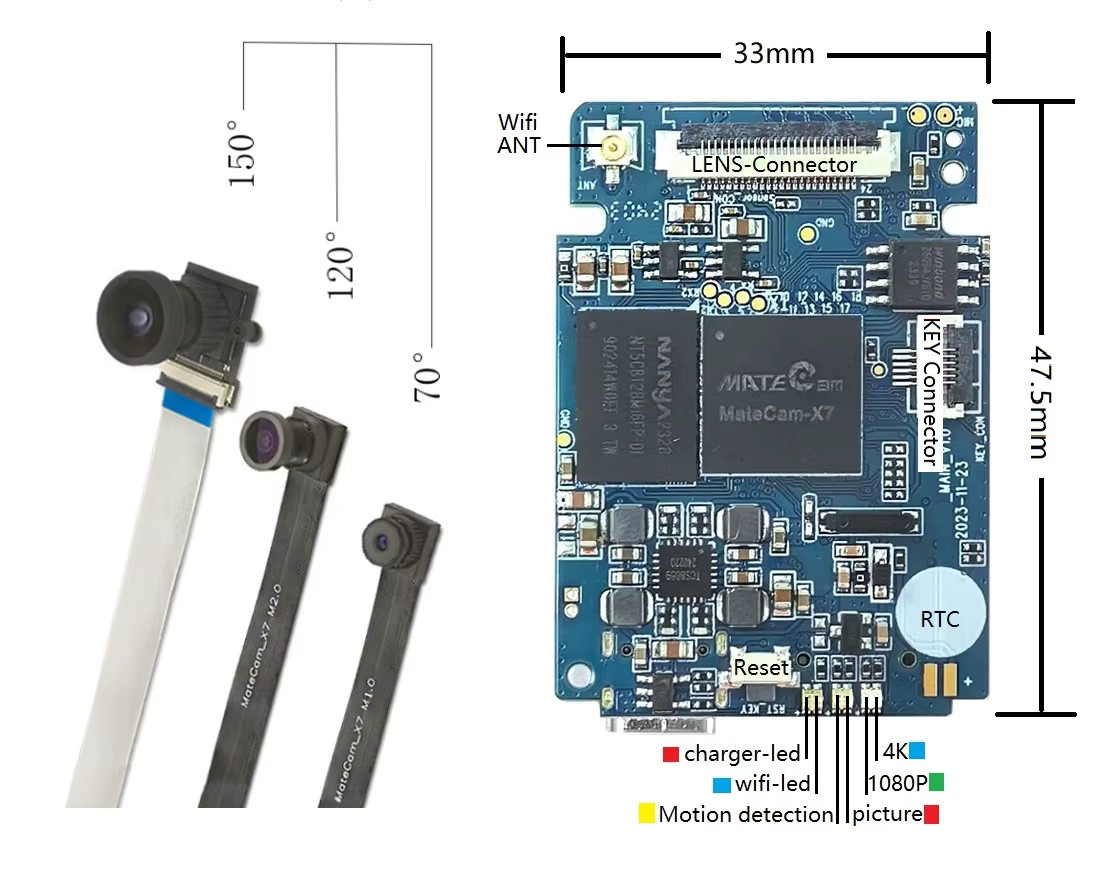 Matecam X7 Pro Mini WIFI Überwachungskamera mit 4K 13 MP Auflösung und P2P Videorecorder - Bild 3