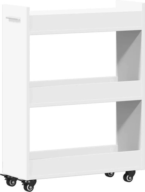 vidaXL Schrank mit Rollen in Weiß aus Holzwerkstoff B/T/H: 60 x 22 x 79 cm - Bild 1