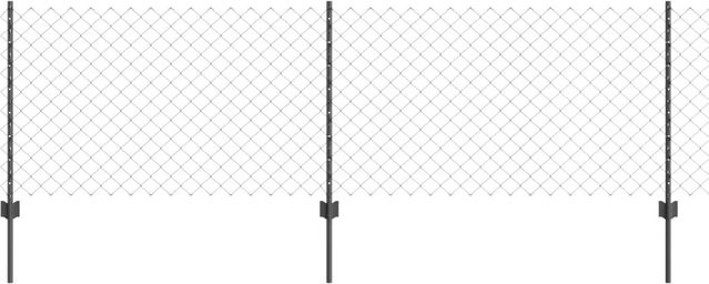 vidaXL Zaun mit Pfosten aus Stahl und PVC in Grau, Höhe: 0,8 m, Länge: 10 m - Bild 1