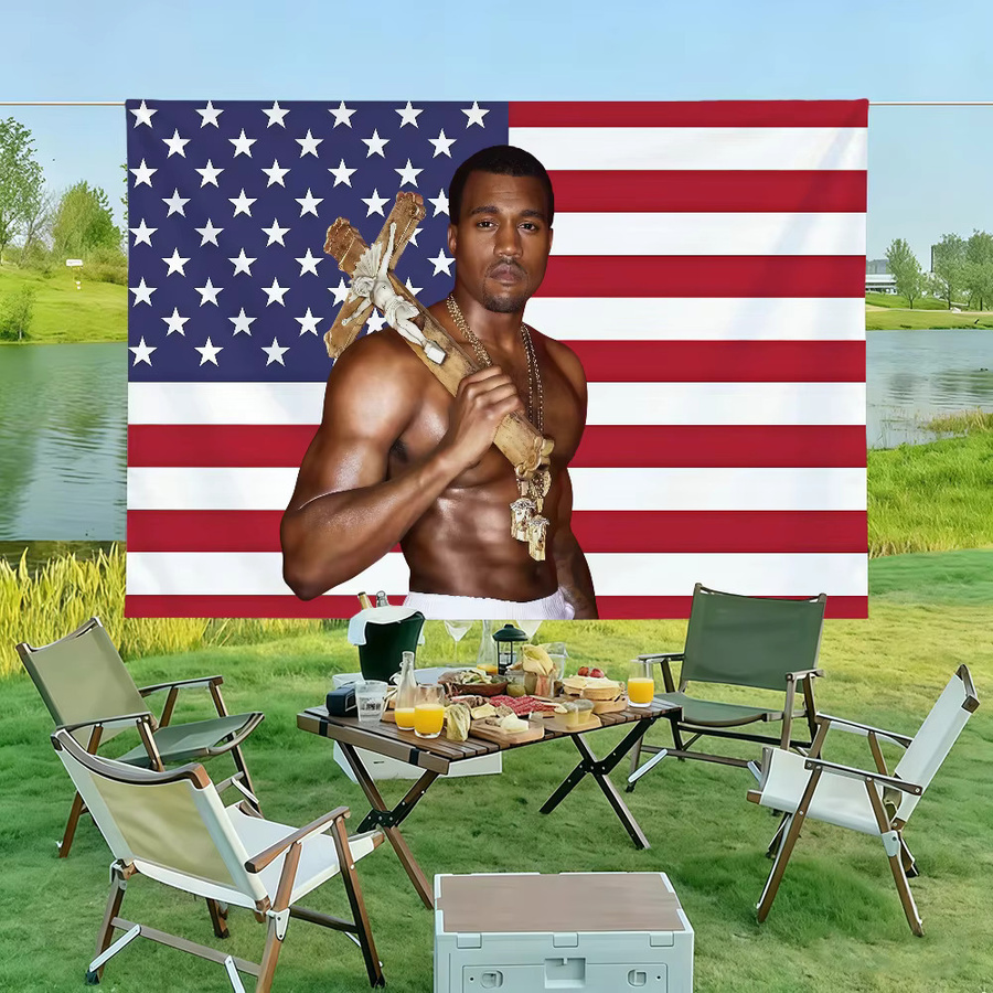 Warner Bros. Kanye West Flagge Wandkunst Dekoration Multicolor B: 60,0 cm, H: 40,0 cm - Bild 4