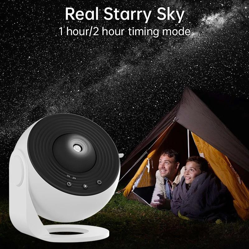 QINQING Galaxy Projektor Sternenhimmel mit 360 Grad Drehung, Planetariumslampe für Kinder und Schlafzimmer, Schwarz - Bild 3
