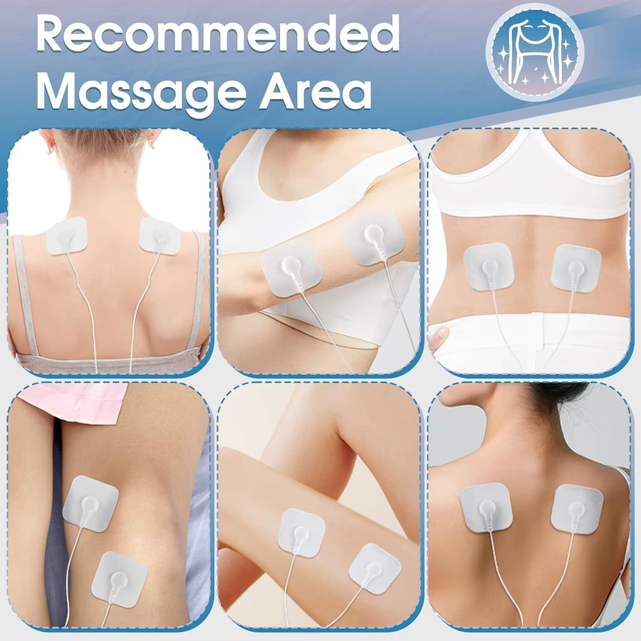 monclique EMS Muskelstimulator Ersatz Massage Pads Selbstklebende Elektroden für Akupunktur und Physiotherapie, Weiß, 50/10 Stück - Bild 1