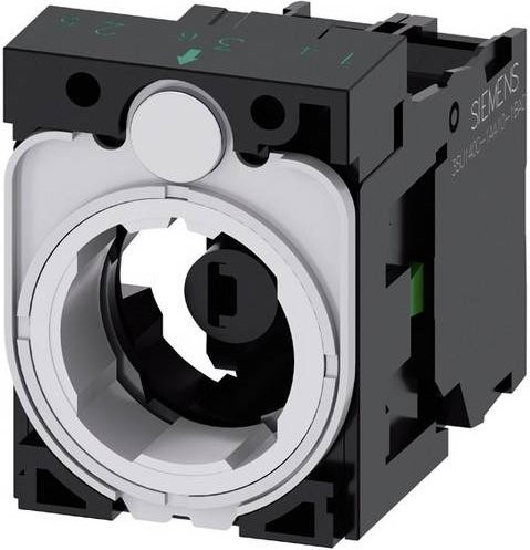 Siemens 3SU1501-1AG40-1BA0 Kontaktelement mit LED-Element und Adapter, 1 Schließer, Grün, 24V DC/AC - Bild 1