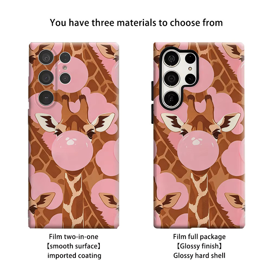 Giraffe Bubble Fun Handyhülle für Samsung Galaxy S26 S25 S24 S23 Ultra Plus, stoßfeste Doppelschicht Rückabdeckung, mehrfarbig - Bild 2