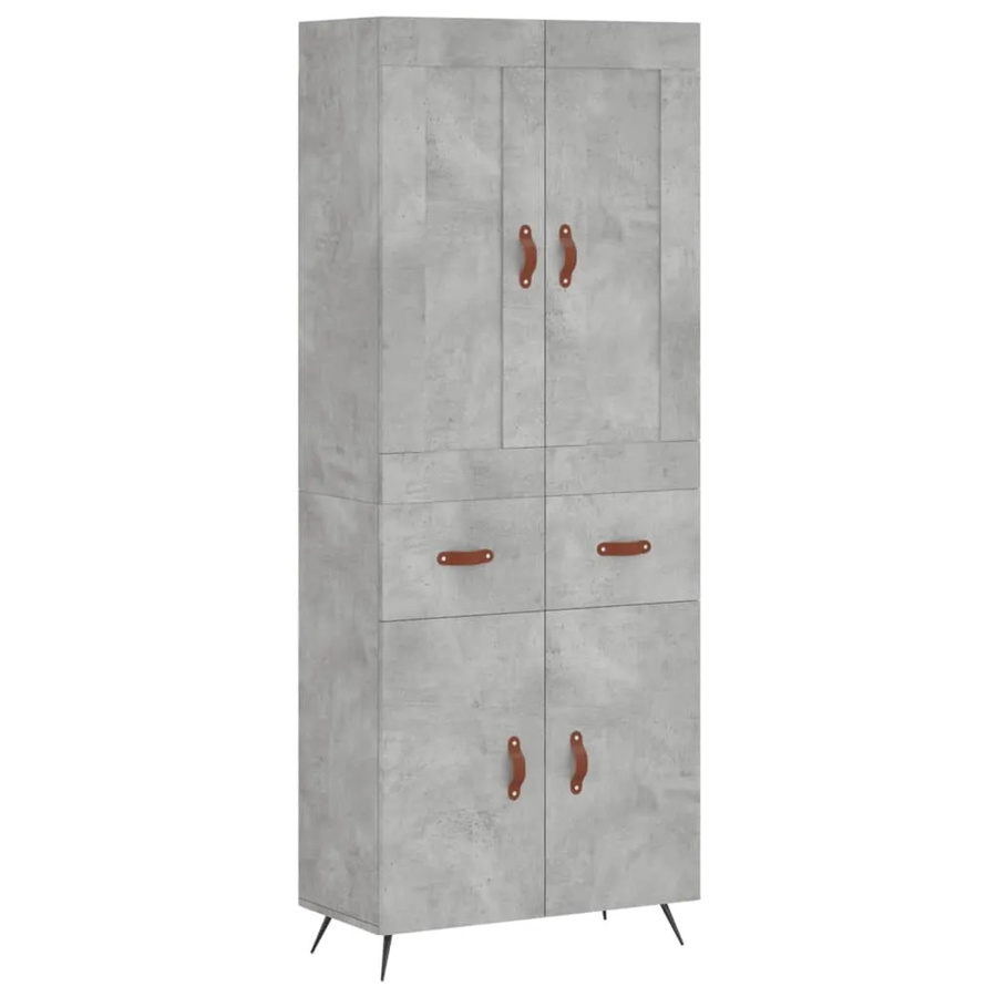 vidaXL Highboard Betongrau aus Holzwerkstoff mit Scharniertüren B/T/H: 69,5 x 34,0 x 180,0 cm - Bild 2