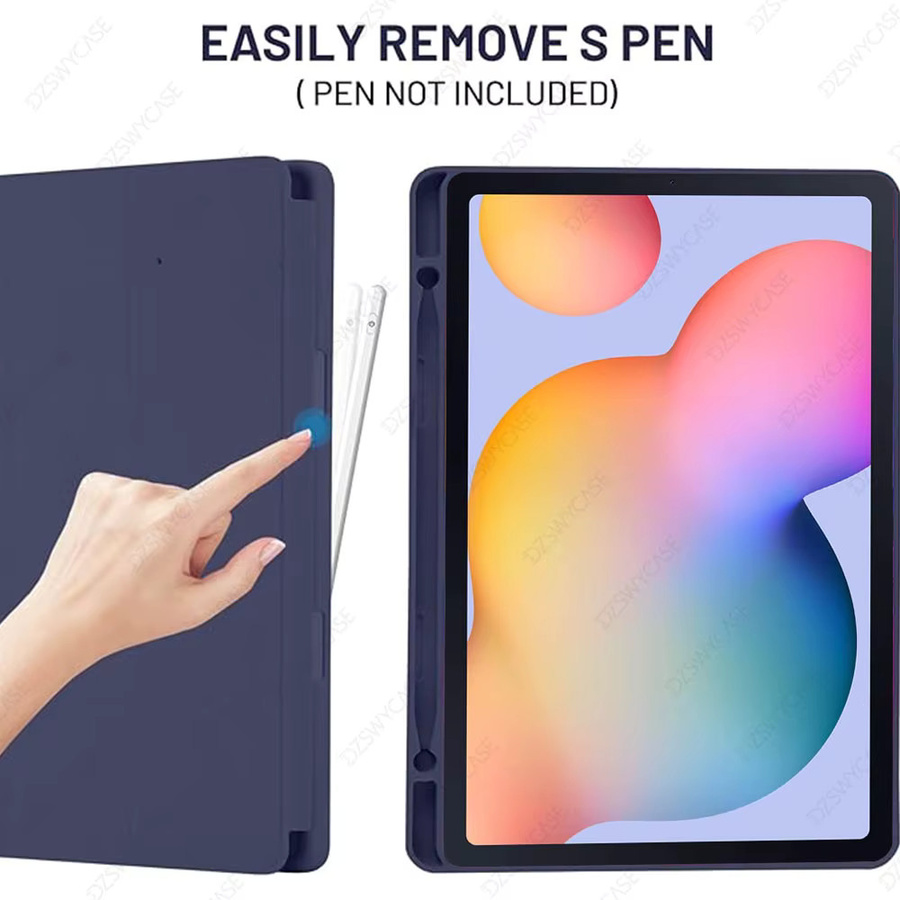 Samsung Galaxy Tab S6 Lite 10,4 Zoll Schutzhülle mit Stifthalter und dreifach faltbarem Ständer in Grün oder Blau - Bild 5