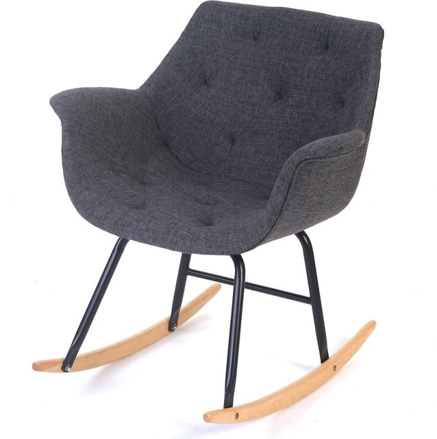 MCW Schaukelstuhl Vaasa T820 Relaxsessel aus Textil in Grau - Bild 1