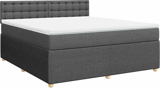 vidaXL Boxspringbett mit Matratze Hybrid-Design in Dunkelgrau, B/T: 180 x 200 cm - Bild 1
