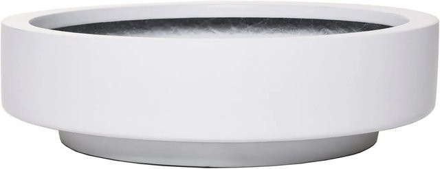 Vivanno Pflanzschale Escada Low Weiß aus Fiberglas B/T/H: 37 x 37 x 10 cm - Bild 1