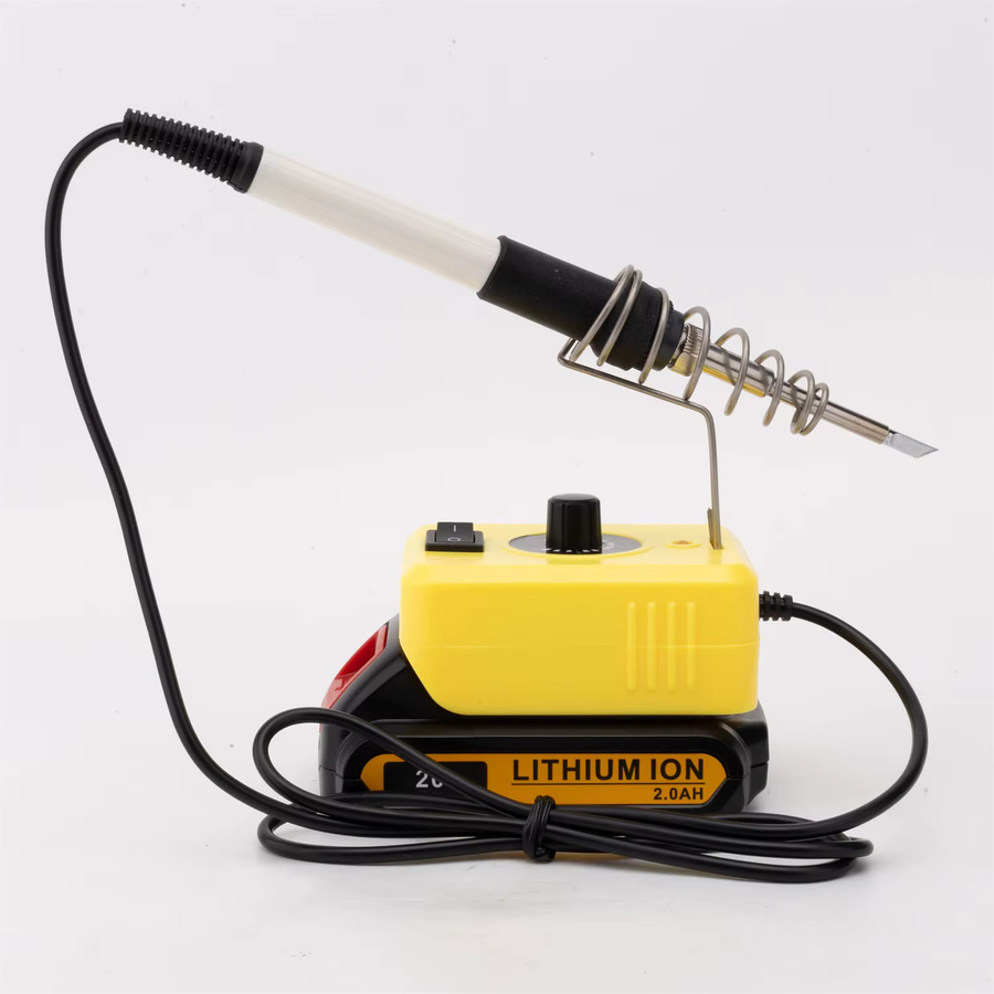 T12 OLED Lötkolben kabellos und schnellheizend für DeWalt 18V Akku in Gelb - Bild 2
