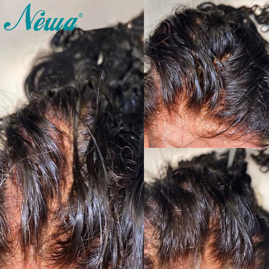 Newa Hair Human Raw Hair Frontalverschlüsse, Straight Body Wave, HD Lace - Bild 4