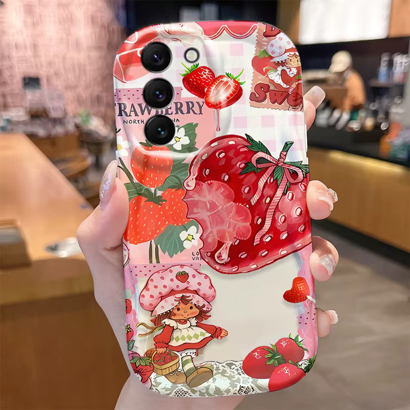 Lively S-Strawberry S-Shortcakes Handyhülle für Samsung Galaxy S25 S24 S23 S22 S21 Ultra Plus S20 FE A73 A72 A71 A56 A55 5G 4G in Multicolour - Bild 2