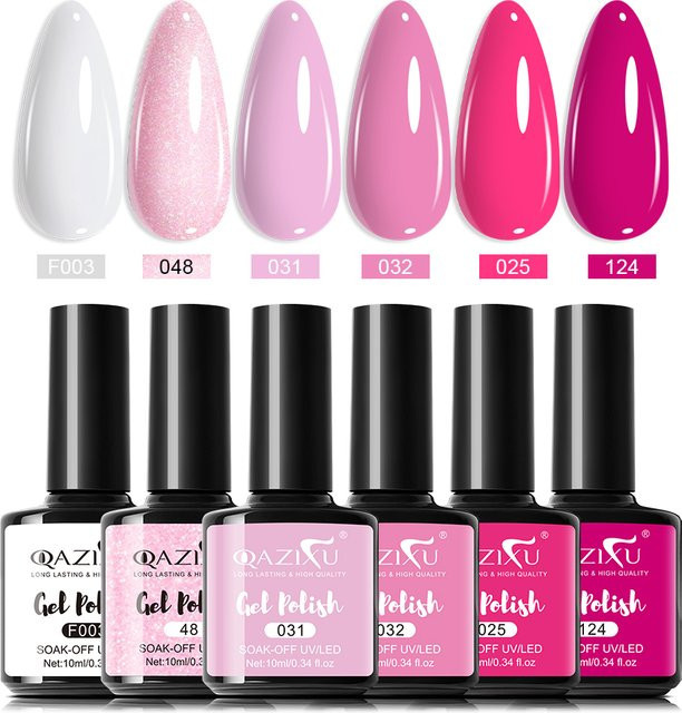 QAZIXU Nagelgel, Rosa, Schimmernd - Bild 1