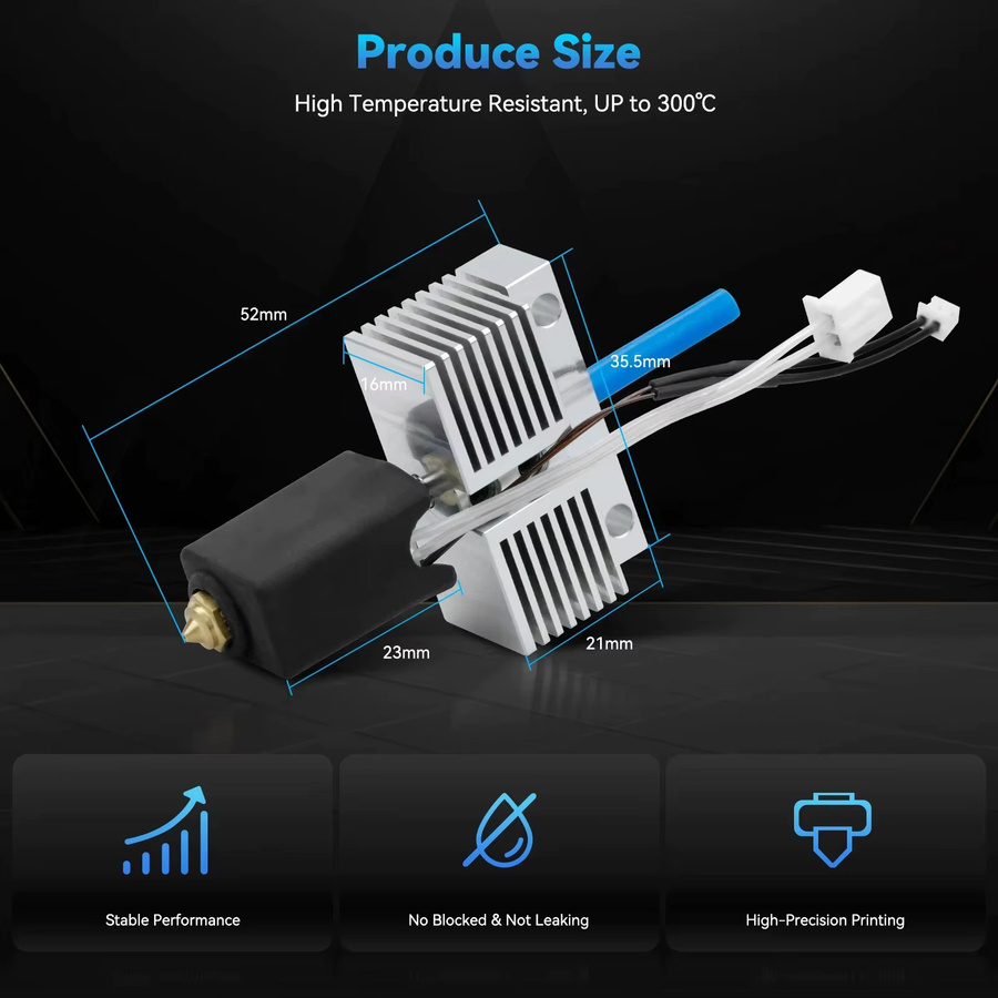 ELEGOO Hotend-Kit für Neptune 4Max und 4Plus inklusive 4 Stück 0,4mm Düsen, vollständig montiertes Vollmetall-Hotend für 3D-Drucker - Bild 2