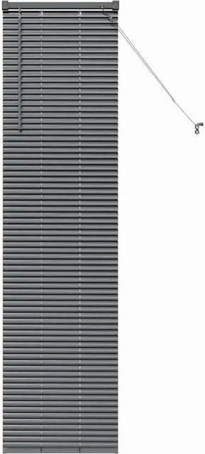 vidaXL Balkenjalousien mit Vorhängen aus Aluminium in Dunkelgrau, B: 175 cm, H: 50 cm - Bild 1