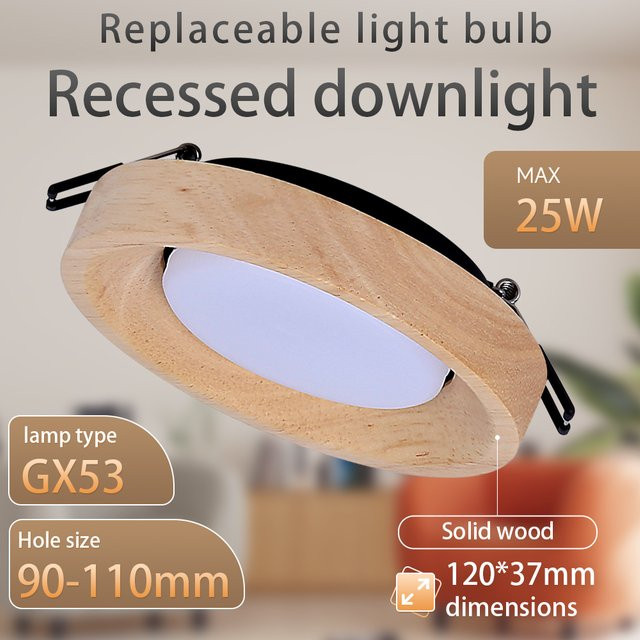 DIBILUN GX53 LED Einbau-Downlight mit austauschbarem Strahler, runde Deckenleuchte für Wohnzimmer, Schlafzimmer und Flur, 220 V, neutrales Licht - Bild 1