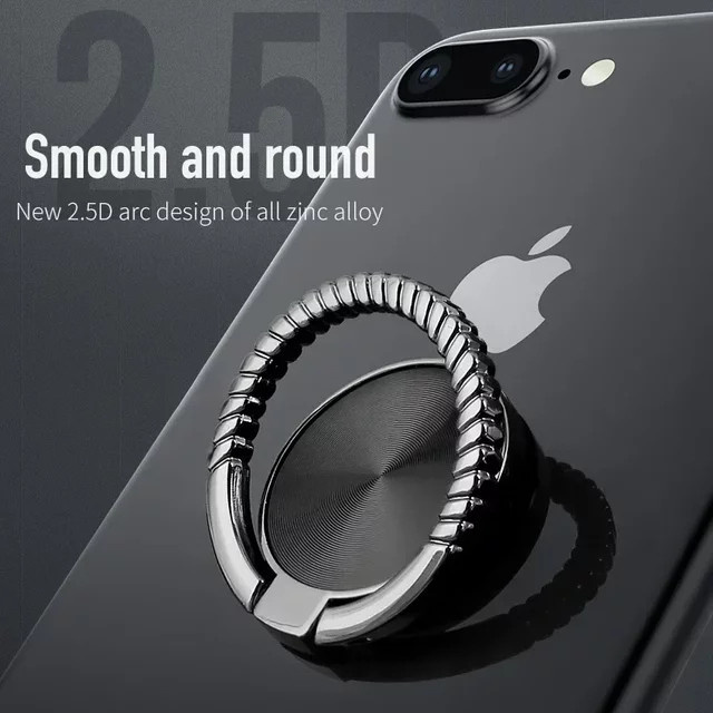 Magnetischer Auto Handy-Ständer aus Zinklegierung, drehbar und verstellbar, Halterung mit Ring-Aufkleber für iPhone, Huawei und Xiaomi, Farben: Rot und Silber - Bild 1