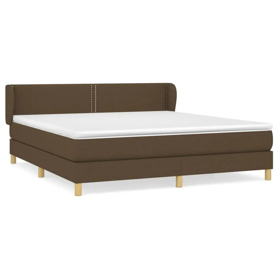 vidaXL Boxspringbett Hybrid mit Matratze und Kopfteil, Braun, B/T: 180 x 200 cm - Bild 2