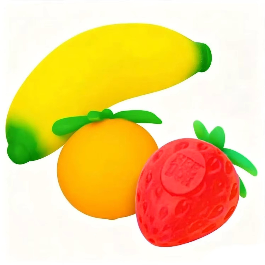 NeeDoh Frucht-Squishy-Spielzeug, simulierte Erdbeere, Banane, Orange, TPR - Bild 3