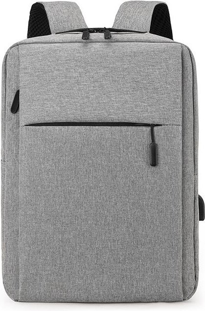 Weft Laptop-Rucksack für 15,6 Zoll mit USB-C-Ladefunktion, wasserdichter Nylontaschen für Reisen in Grau - Bild 1