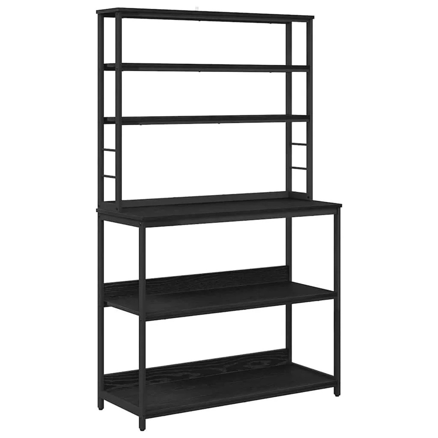 vidaXL Küchenregal in Schwarz und Eichen-Optik im Industrial-Design, B/T/H: 100 x 40 x 168 cm - Bild 2