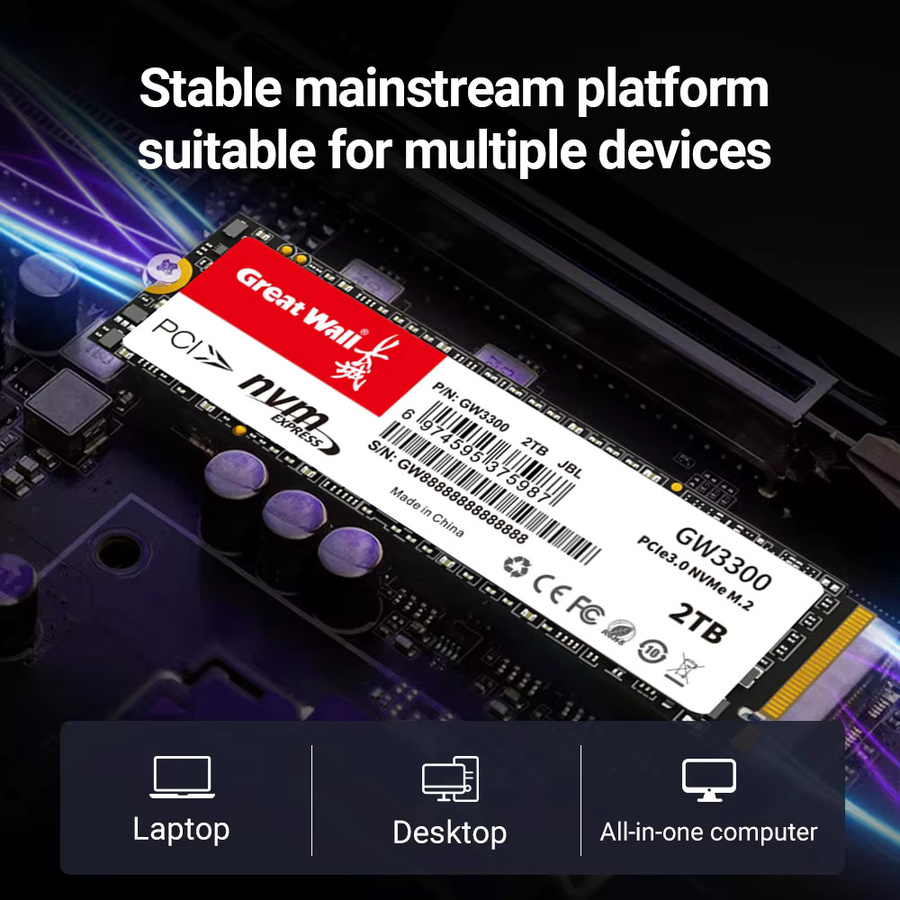 Great Wall SSD M.2 2280 NVMe PCIe 3.0 Interne Solid-State-Festplatte für Laptop und PC - Bild 3