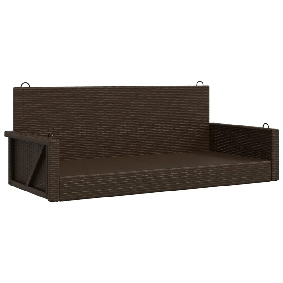 furnicato Hängebank aus Poly Rattan in Braun, B/T/H: 119 x 56 x 48 cm - Bild 2