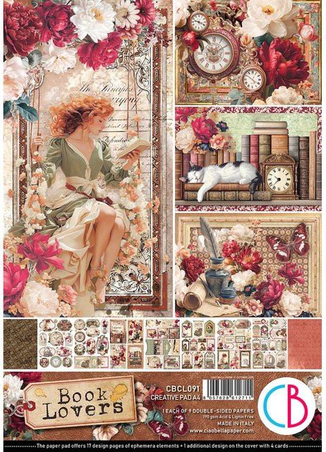 Papier-Set Book Lovers Ciao Bella in Multicolor, A4 - Bild 1