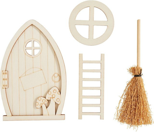 VBS Miniaturtür-Set Pilze Sperrholz Beige - Bild 1