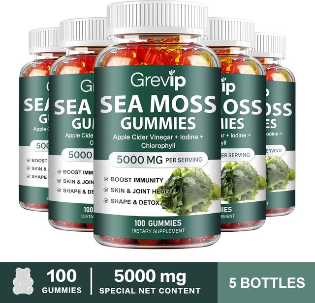 GREVIP Irische Meeresalgen Gummibärchen mit Chlorophyll und Vitamin D3 100 x 5 g - Bild 1