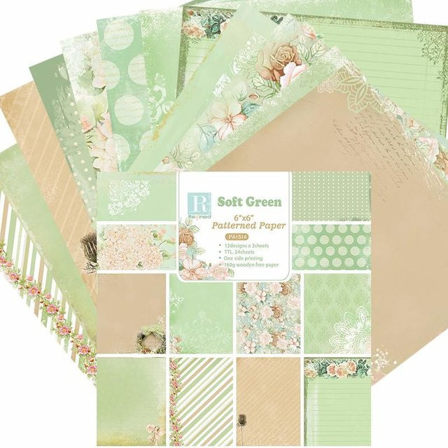 24 Blatt grünes Bastelpapier für Origami, Scrapbooking und Kartenherstellung - Bild 1
