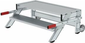 Günzburger Steigtechnik MUNK 50019 Aluminium Arbeitstreppe fahrbar Silber mit maximaler Arbeitshöhe 2,4 m - Bild 2