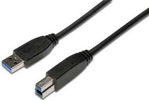 Digitus USB 3.2 Gen1 Anschlusskabel USB-A auf USB-B Schwarz 1,8 m - Bild 1