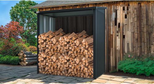 Mr. GARDENER Holzregal aus Metall in Anthrazit Grau mit Rückwand, B/T/H: 107 x 107 x 190 cm - Bild 1
