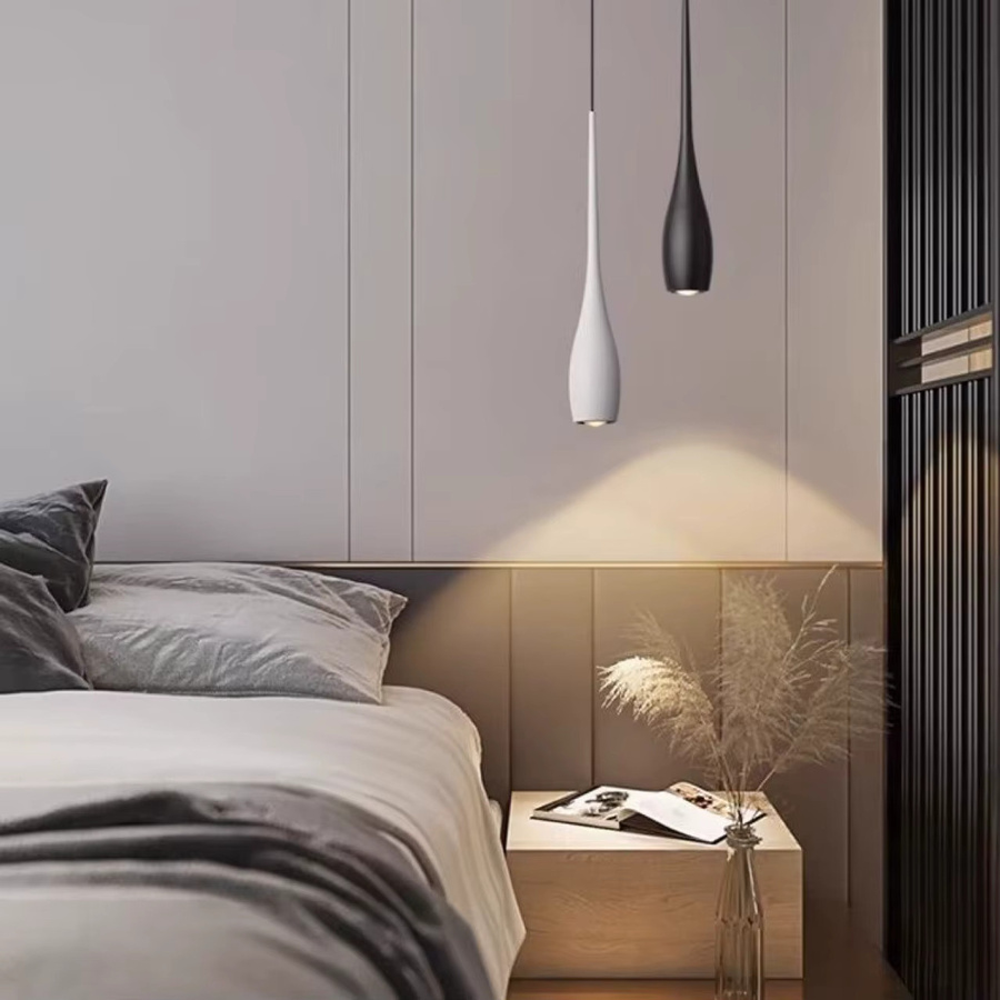 MARPOU LED-Pendelleuchte in Weiß, 6 W, höhenverstellbar mit Touch-Schalter, modernes Design aus Aluminium für Schlafzimmer oder Bar - Bild 3