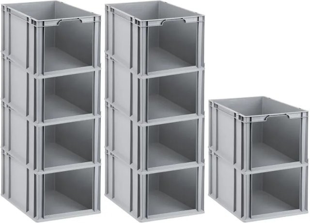 PROREGAL SparSet 10x Eurobox NextGen Store Eurobehälter mit offener Front, Grau, H x B x T: 32 x 40 x 60 cm, 65 Liter - Bild 1