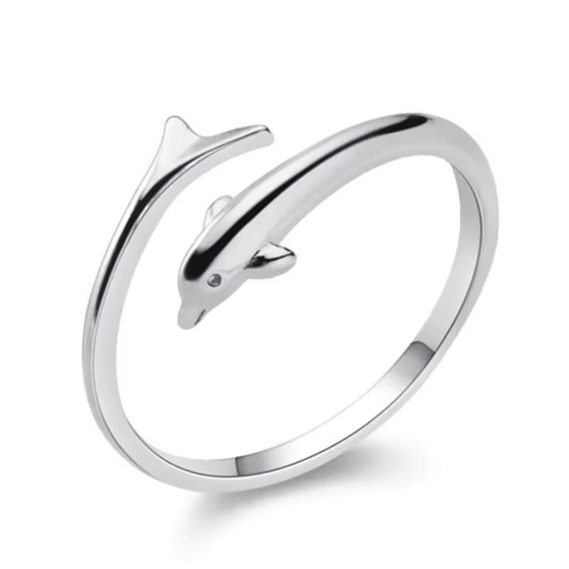 ZTRLIUA Ring, 925 Silber, Delphin Fisch, Unisex - Bild 2