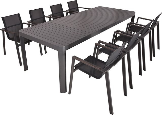 Garden Pleasure Gartenmöbel-Set Amira 9-teilig in Anthrazit mit ausziehbarer Aluminiumtabelle - Bild 1