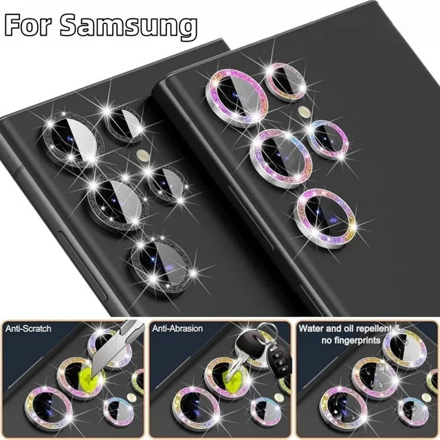 Diamant-Objektivschutz für Samsung Galaxy S25 Ultra S25 Plus S24 Plus Kameraobjektivring mit glänzendem Objektivdeckel in Multicolour - Bild 1