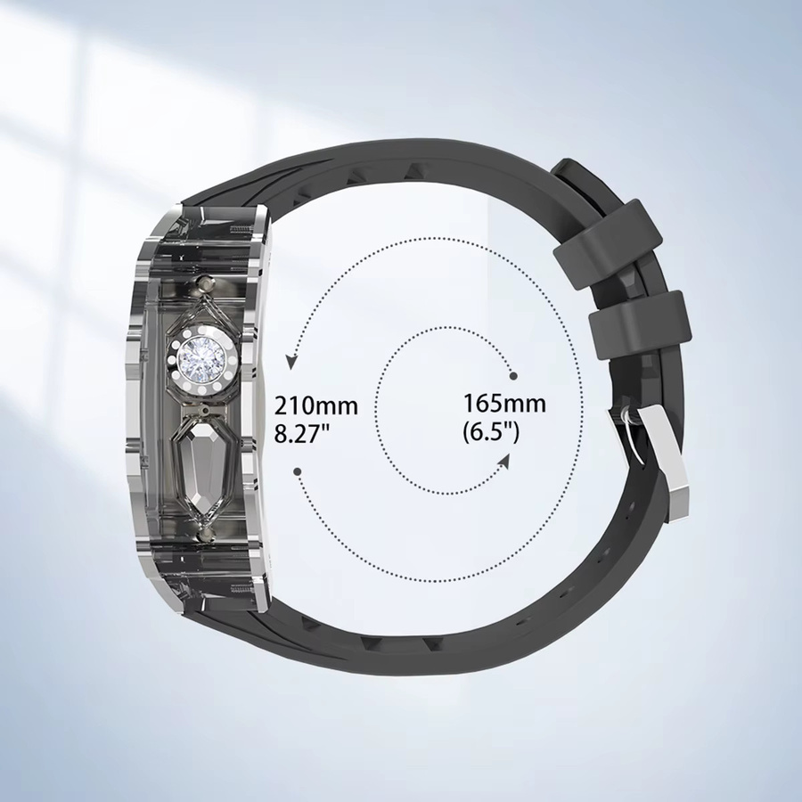 Geekthink Modifikationsset für Apple Watch Ultra 2, Edelstahl, Kristall, Weiß, Unisex - Bild 1