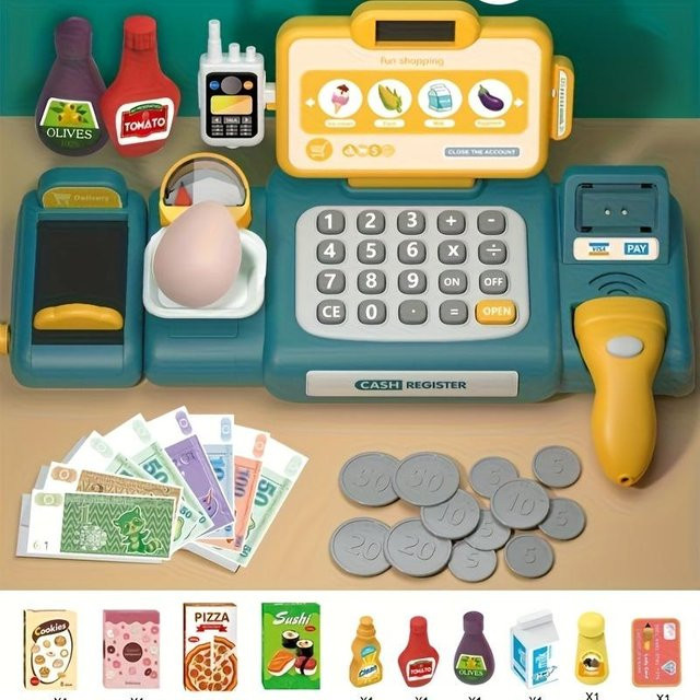 Binchi Outdoor Product Supermarkt Kasse Spielzeug Set, Rollenspiel-Set, ab 3 Jahren - Bild 1