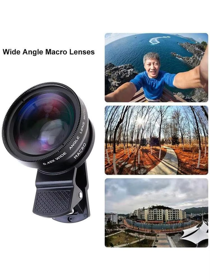 GOT-TOG 2-in-1 Universal-Clip Handy-Objektiv Set mit 0,45x Super-Weitwinkel und Makro HD-Linse, 37mm, Schwarz oder Gold - Bild 7