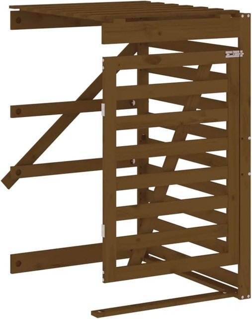 vidaXL Erweiterung für Mülltonnenbox aus massivem Kiefernholz in Honigbraun, B/T/H: 128,5 x 91,5 x 78,0 cm - Bild 1