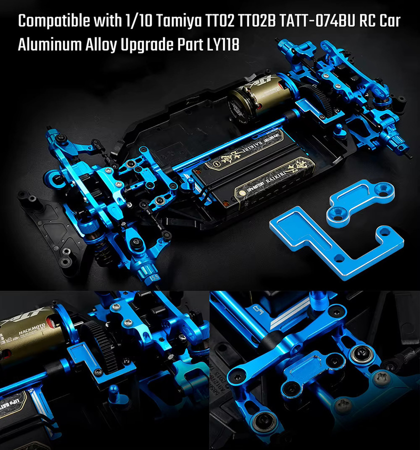 9IMOD Hauptwellenlagerhalter, RC Car Zubehör, kompatibel mit 1/10 Tamiya TT02 TT02B TATT-074BU - Bild 2