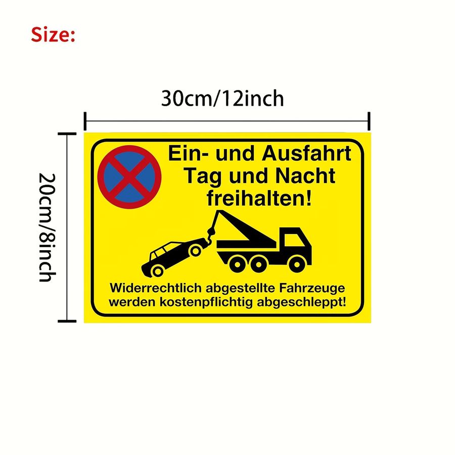 Art Decor Metallschild Keep Entrance Clear Wanddekoration in Gelb und Schwarz - Bild 2